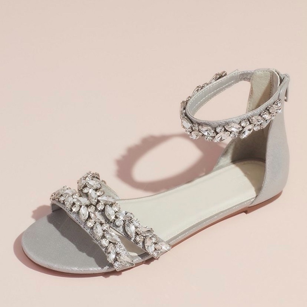 Strappy Silver Jewel Shoes